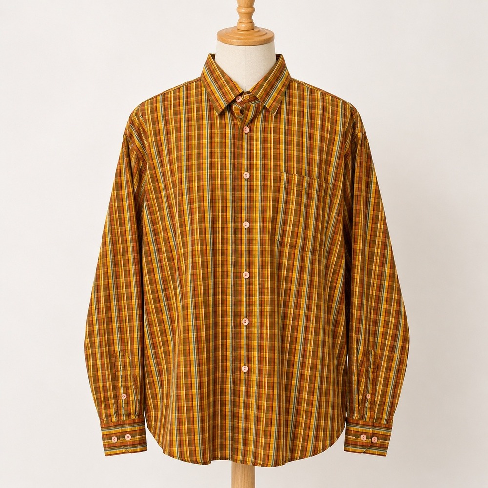 Bugatchi Uomo Men's Large Stripe Button Front Shirt Cotton Long Sleeve